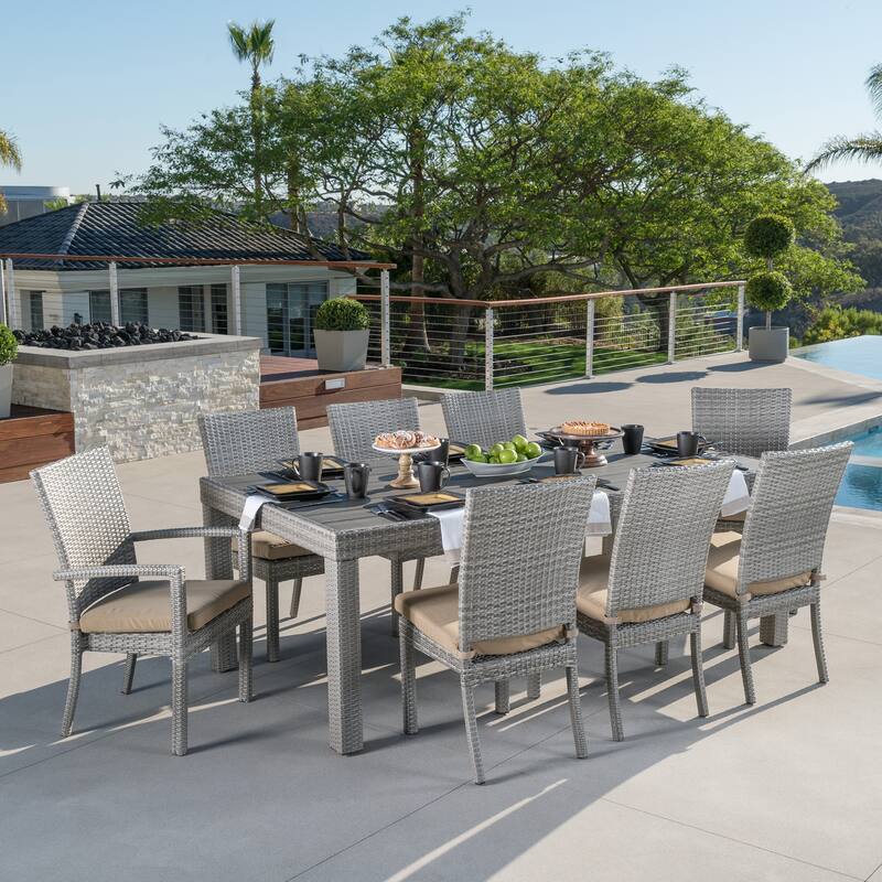 Cannes 9 Piece Aluminum Outdoor Patio Dining Set