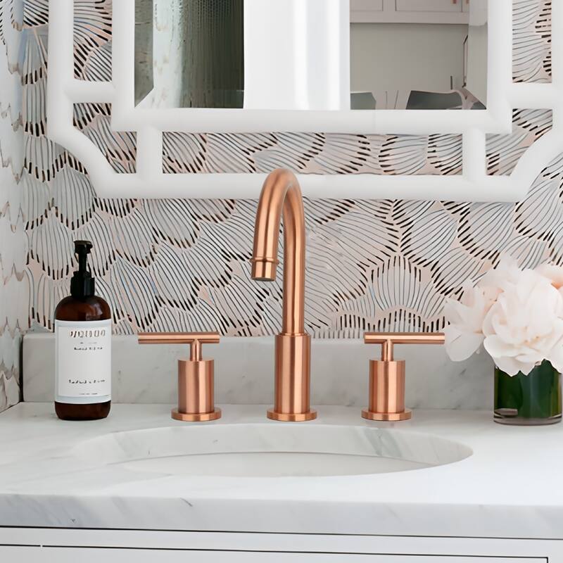 Two-Handle Copper Widespread Bathroom Sink Faucet - 8' x 10'
