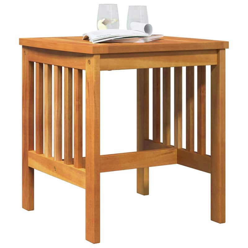 vidaXL Garden Side Table Brown 45x45x50 cm Solid Acacia Wood - 17.7 x 17.7 x 19.7