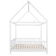 preview thumbnail 13 of 14, White Full House Bed with Guardrail & LED - Charming & Secure Design