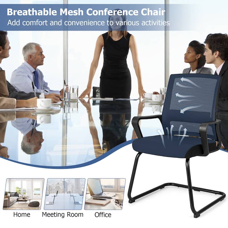 Gymax Office Guest Chair Set of 10 Conference Reception Chair w/