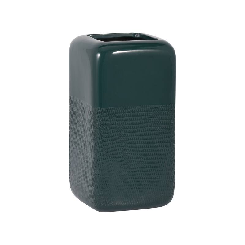 Sagebrook Home Ceramic Vase, Versatile Home Accents for Stylish Decor - Forest Green - 5" x 5" x 10"