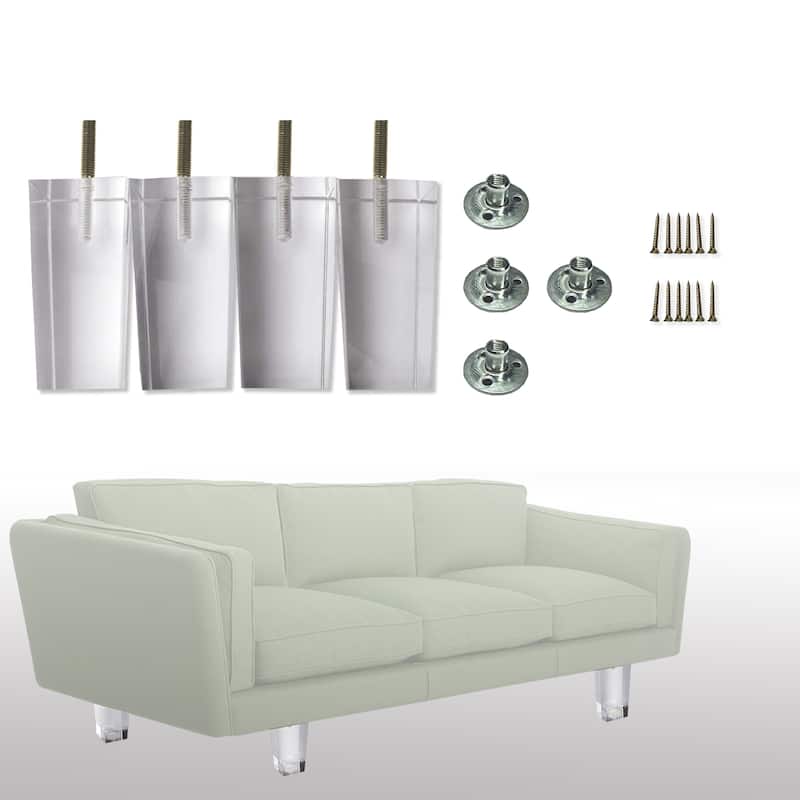 5-Inch Pyramid Acrylic Furniture Legs for Bed, Sofa, Couch, Chair ,Table, (Set of 4)
