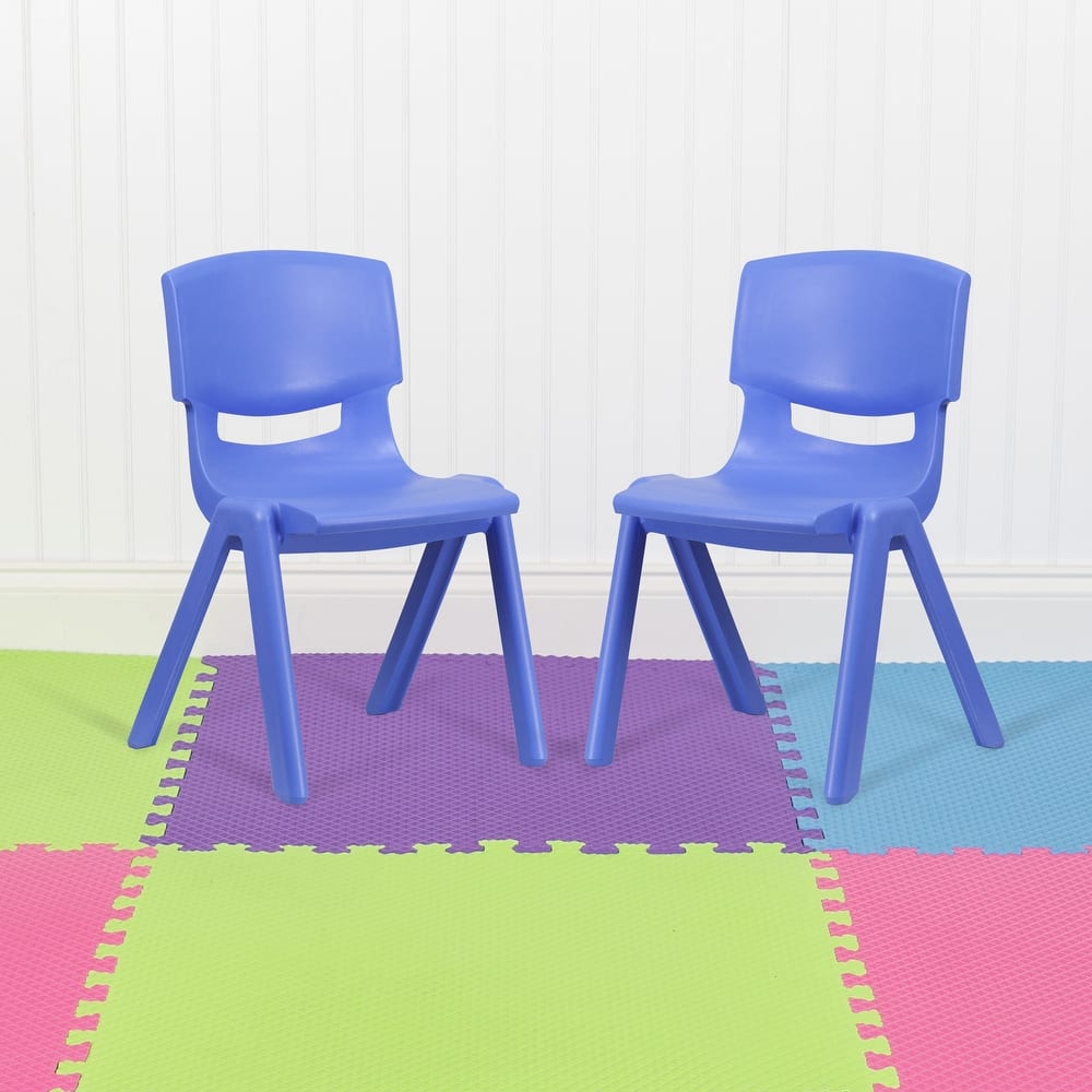 2 Pack Plastic Stackable School Chair with 15.5"H Seat