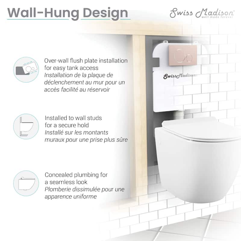 St. Tropez Wall Hung Toilet Bowl, White