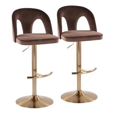 Ava Upholstered Adjustable Barstool - Set of 2