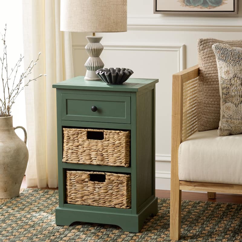 SAFAVIEH Alverta Red Storage Side Table - 15.9" x 13" x 27.6" - 16"W x 13"D x 26"H