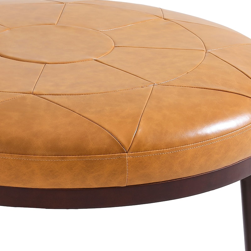 Lumibee 34.5" W Full Grain Genuine Italian Leather Ottoman