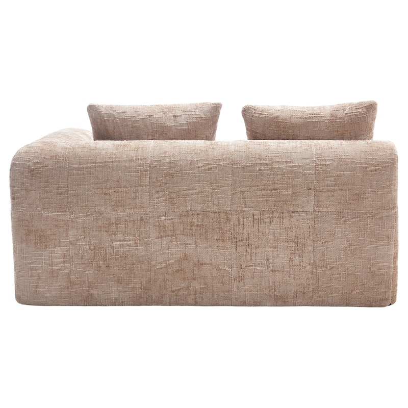 GDFStudio - Chenille Modular Chaise Lounge with 2 Pillowes