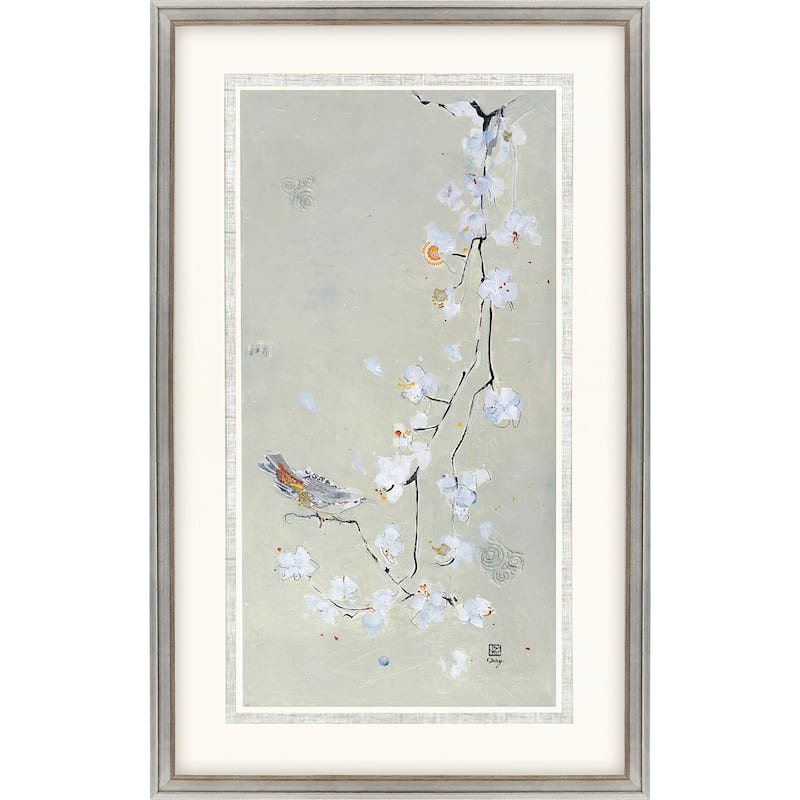Bird Family I Framed Art Giclee Under Glass - White - 51 X 31 X 3
