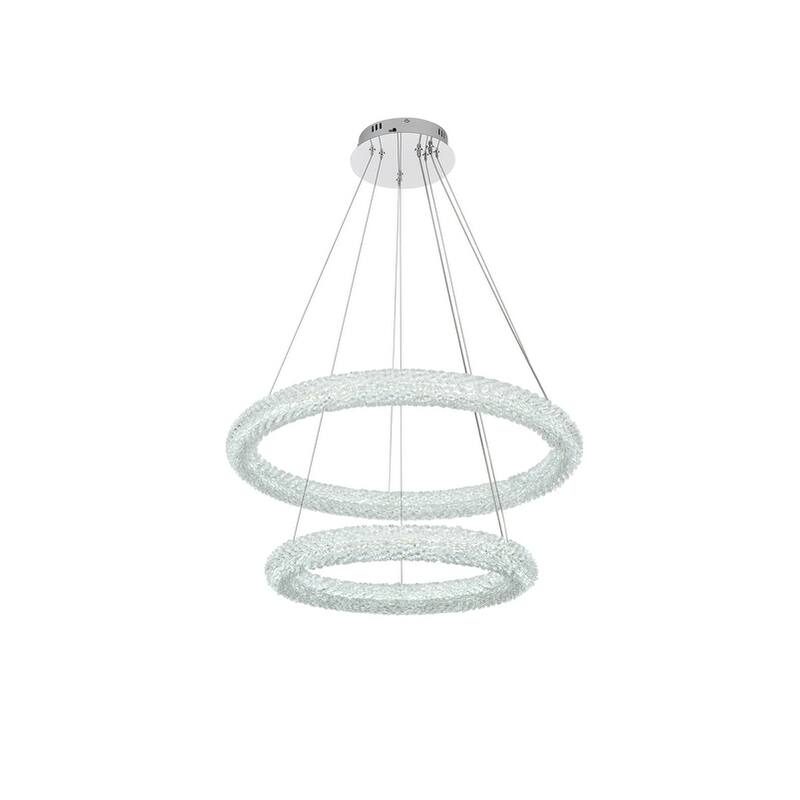 Elegant Lighting 3800G28 Bowen 28" Wide LED Crystal Ring Chandelier