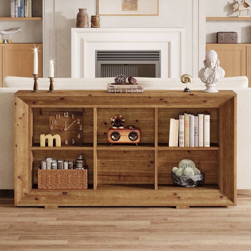 Solid Wood Entryway Table, Console Table with Storage, Sofa Table for Living Room, Hallway, Entrance