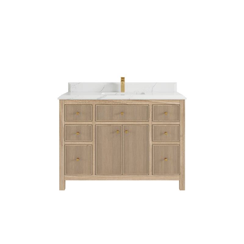Willow Collections 48 in. W x 22 in. D Sonoma Teak Single Sink Bathroom Vanity with Countertop