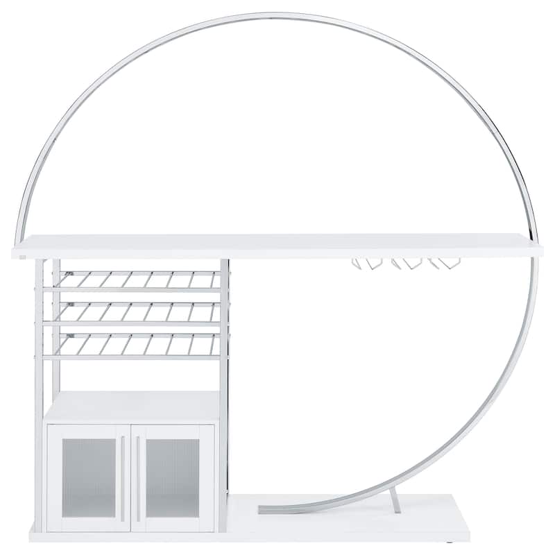 Risley 2-door Circular LED Home Bar with Wine Storage