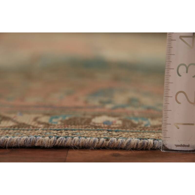 Geometric Tabriz Persian Area Rug Hand-Knotted Traditional Wool Carpet - 9'10"x 12'8"