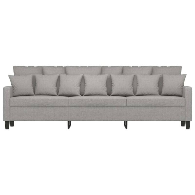 vidaXL 3-Seater Sofa Light Gray 82.7" Fabric - 89.8" x 30.3" x 31.5"