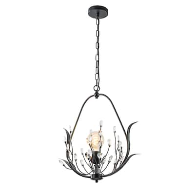 Lia 1-Light Kitchen Pendant Light with Crystal Accents - 10 In.Wide