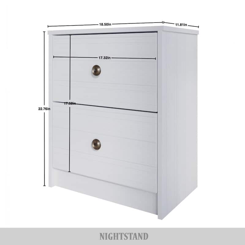 CraftPorch Clean-Lines Minimalist 2-Drawer Nightstand