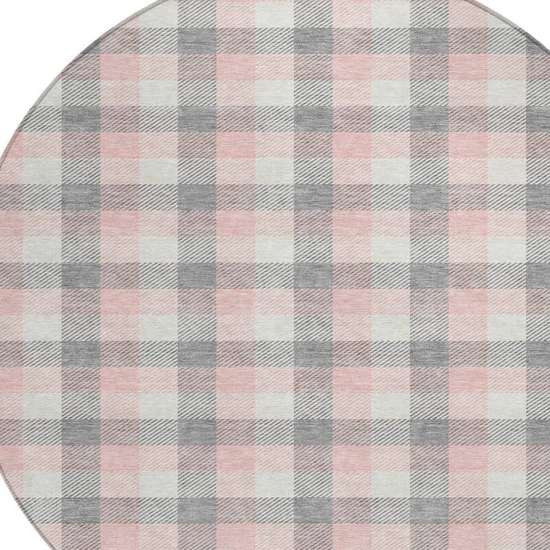 HomeRoots Plaid Transitional Rectangle Outdoor Rug