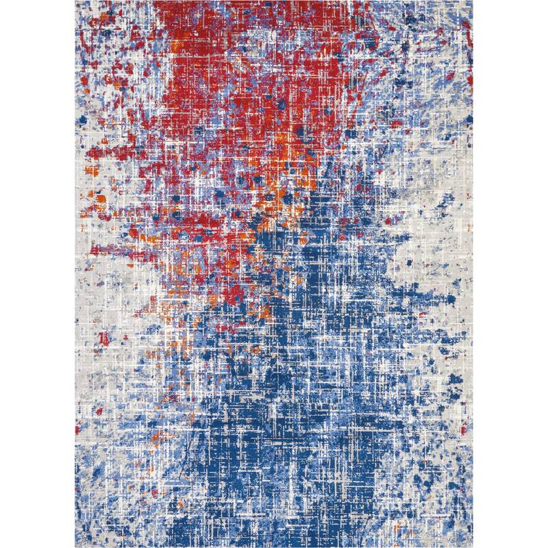 Nourison Twilight Abstract Area Rug - 8'6" x 11'6" - Red/Blue - Rectangle