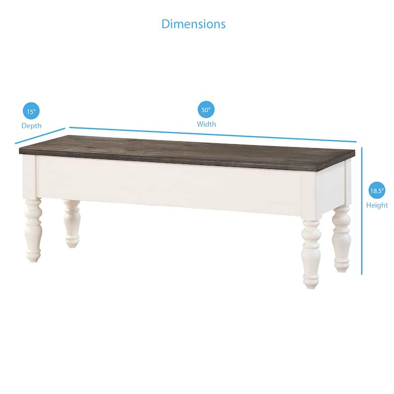 Steve Silver Jillian Farmhouse Two-Tone Storage Bench