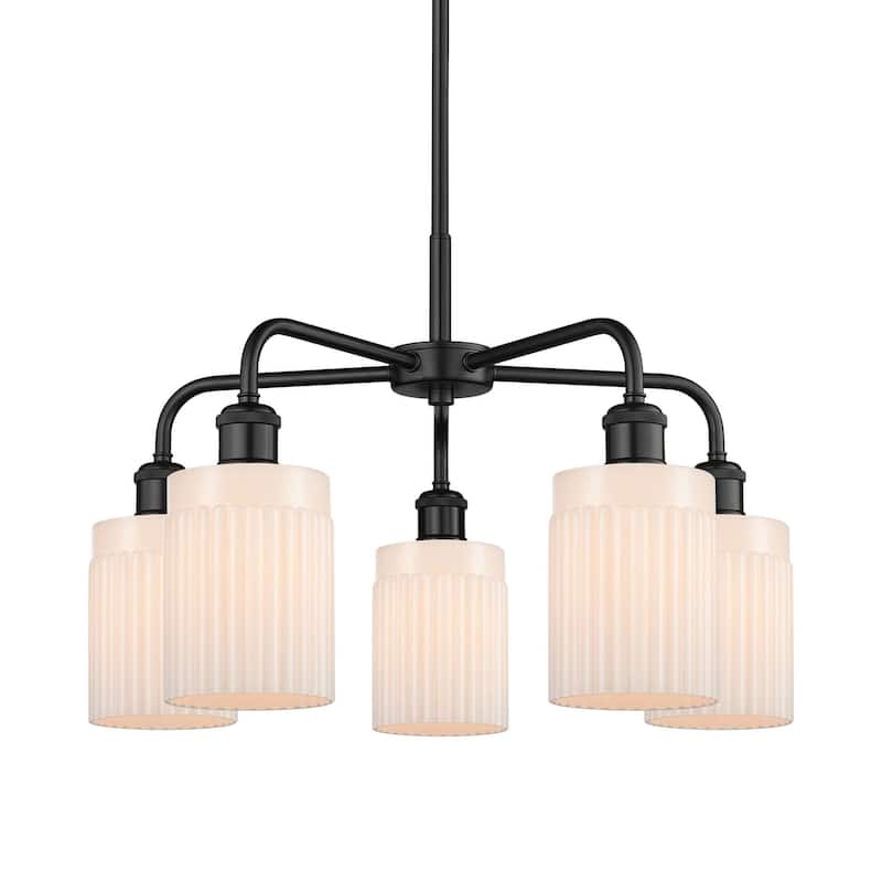 Innovations Lighting 516-5CR-15-23 Hadley Chandelier Hadley 5 Light - Matte Black / Matte White