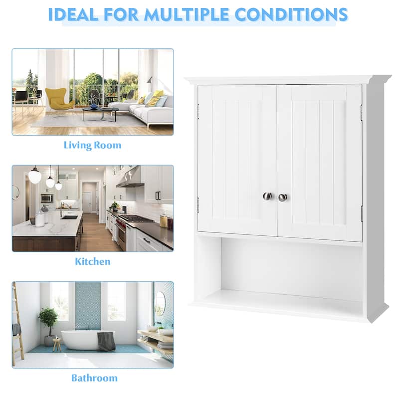 Costway Wall Mount Bathroom Cabinet Storage Organizer Medicine Cabinet