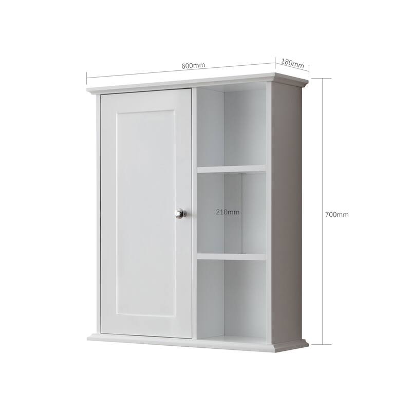 23.6" White Bathroom Wall Cabinet