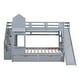 preview thumbnail 16 of 36, Full-Over-Full Castle Style Bunk Bed with 2 Drawers, 3 Shelves and Slide