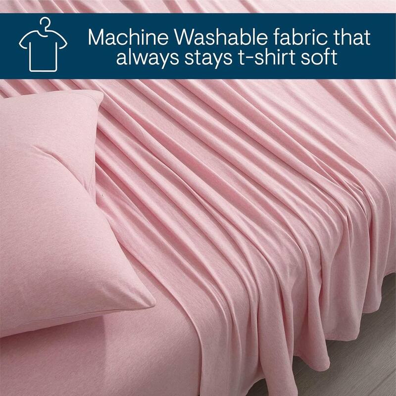 Aeropostale Super Soft Heather Pink Jersey Knit Sheet Set All-Season Comfort