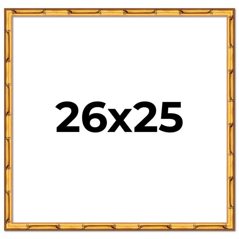 26x25 Frame Gold Bamboo Picture Frame Modern Photo Frame Includes UV Acrylic Shatter Guard Front Acid Free Foam Backing Board