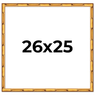 26x25 Frame Gold Bamboo Picture Frame Modern Photo Frame Includes UV Acrylic Shatter Guard Front Acid Free Foam Backing Board