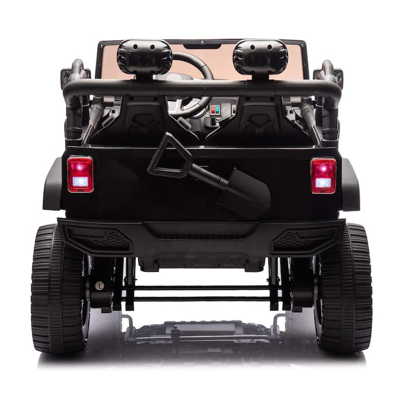 24V Two-Seater Kids Ride On Truck Car W/Parents Control,200w*2,Seat 20.28in W,Four-wheel Suspension,LED,2 independent seat belts