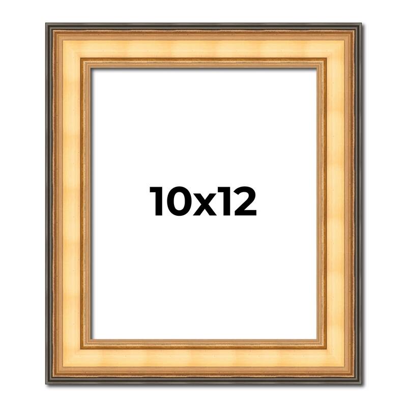 10x12 Frame Gold Plein Aire Solid Wood Picture Frame Width 2 Inches |