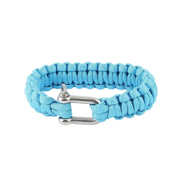 Unique Bargains Blue Nylon Quick Release Weave Cord Survival Bracelet Shackle Camping Kits