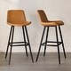 preview thumbnail 90 of 103, LUE BONA Modern Industrial Counter Stools Faux Leather Upholstered Counter Height Bar tools with Back
