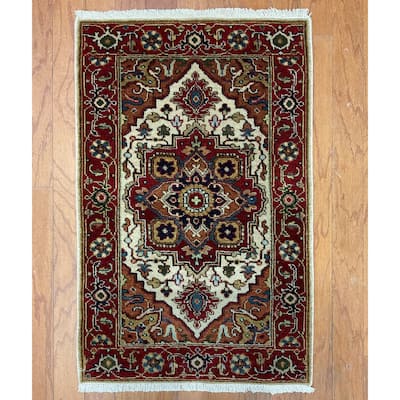 HERAT ORIENTAL Hand-knotted 2' x 3' Indo Serapi Wool Rug - 2' x 3'