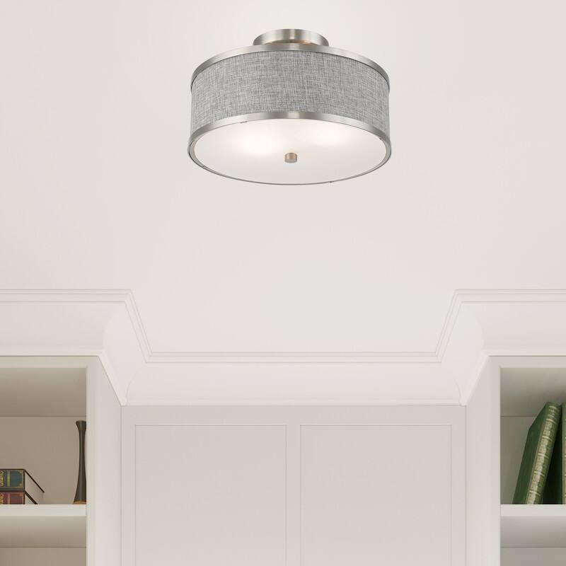 Livex Lighting 2-light Fabric Shade Ceiling Mount, 60422, 62627, 60412, 60402