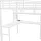 preview thumbnail 25 of 24, Full Size Metal Loft Bed with LED Lights, Charging Station, Desk, Pegboard, Wardrobe & Storage Staircase