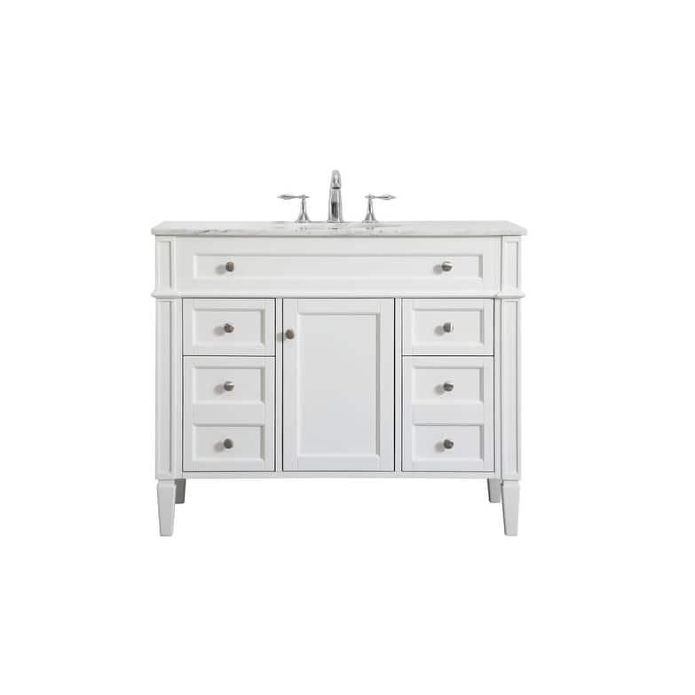 Elegant Lighting VF12542 Park Avenue 42" Free Standing Single Basin - White - Painted