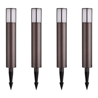 5CCT Low Voltage LED Bollard Pathway Lights, Modern Outdoor Landscape Lights, Oil Rubbed Bronze - 4 Pack