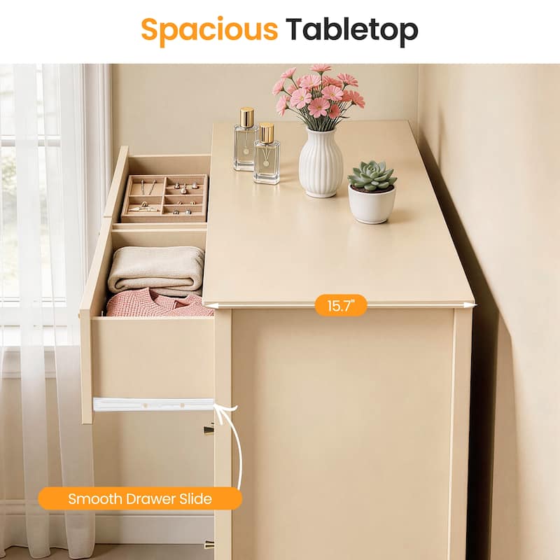 6 Drawer Dresser Fluted Modern with 5 Colors Available | High Weight Capacity Wood Dresser for Bedroom