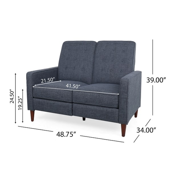 dimension image slide 3 of 6, Denison Upholstered Loveseat Pushback Recliner by Christopher Knight Home