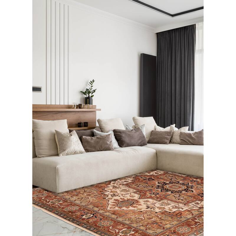 ECARPETGALLERY Hand-knotted Jules Sultane Ivory Wool Rug - 7'11 x 9'11