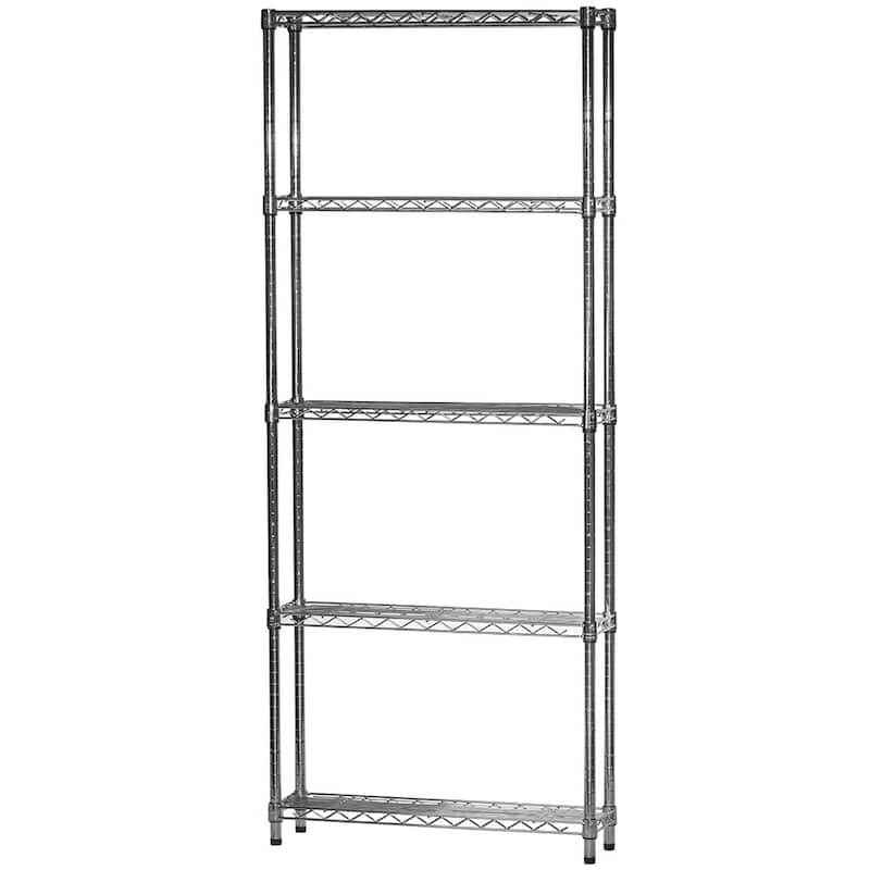 Shelving.com Chrome Wire Shelving with 5 Shelves - 8"d x 24"w - 84" h