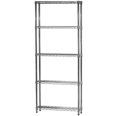 Shelving.com Chrome Wire Shelving with 5 Shelves - 8"d x 24"w