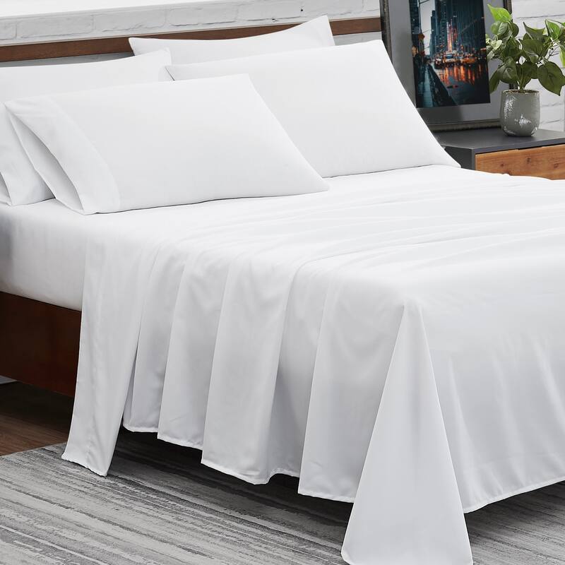FUBU Solid Microfiber Sheet Set + Extra Pillowcases