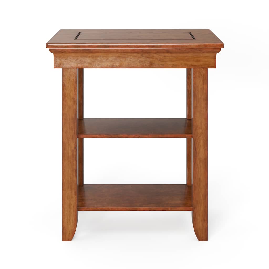 Jasper Brown Traditional Chairside End Table With Power Outlet & USB