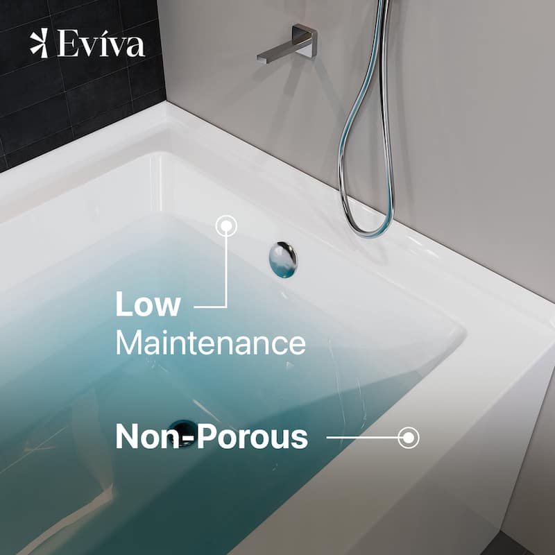 Eviva Swiss 54" Glossy White Acrylic Alcove Bathtub (Right Drain)
