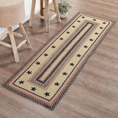 Colonial Star Jute Rug/Runner Rect w/ Pad 24x78 - 3'6"